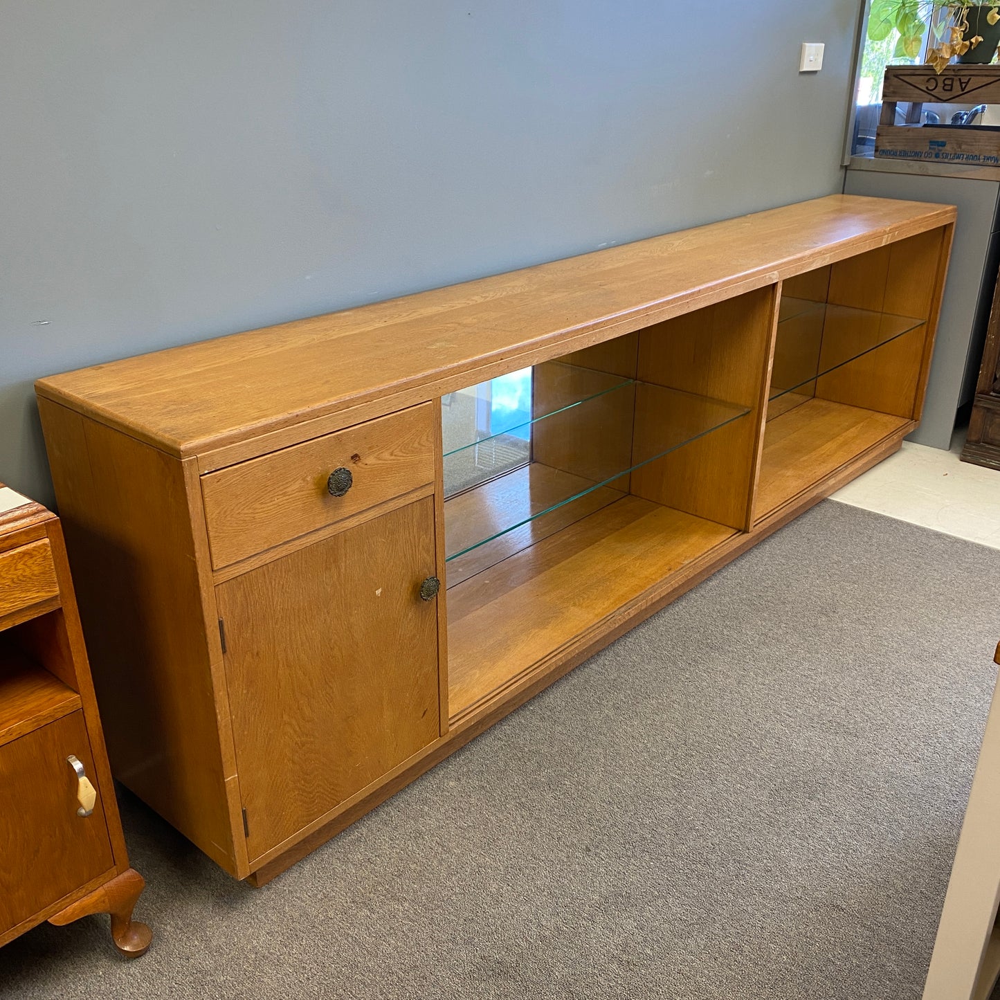 1950s Oak Display Unit