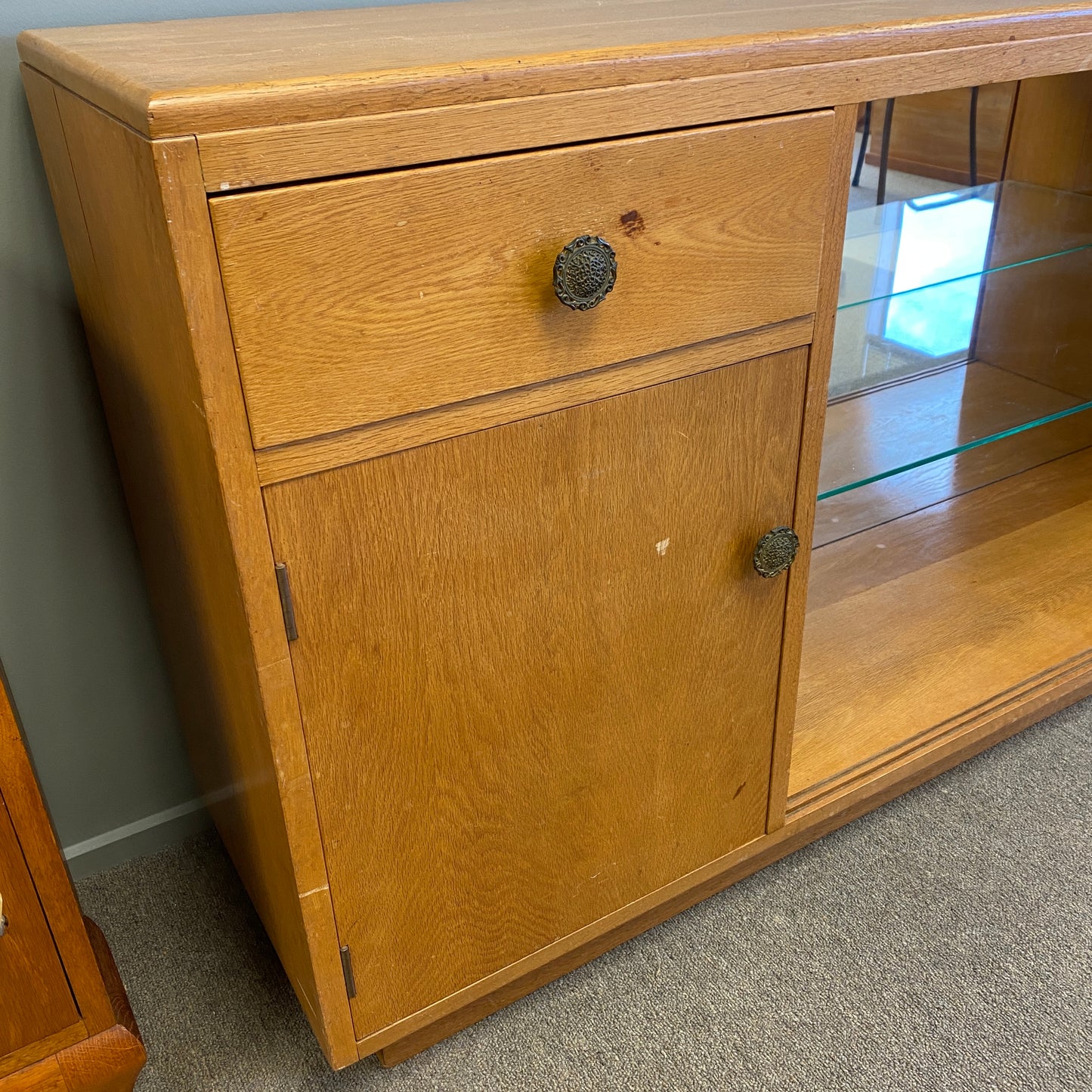 1950s Oak Display Unit