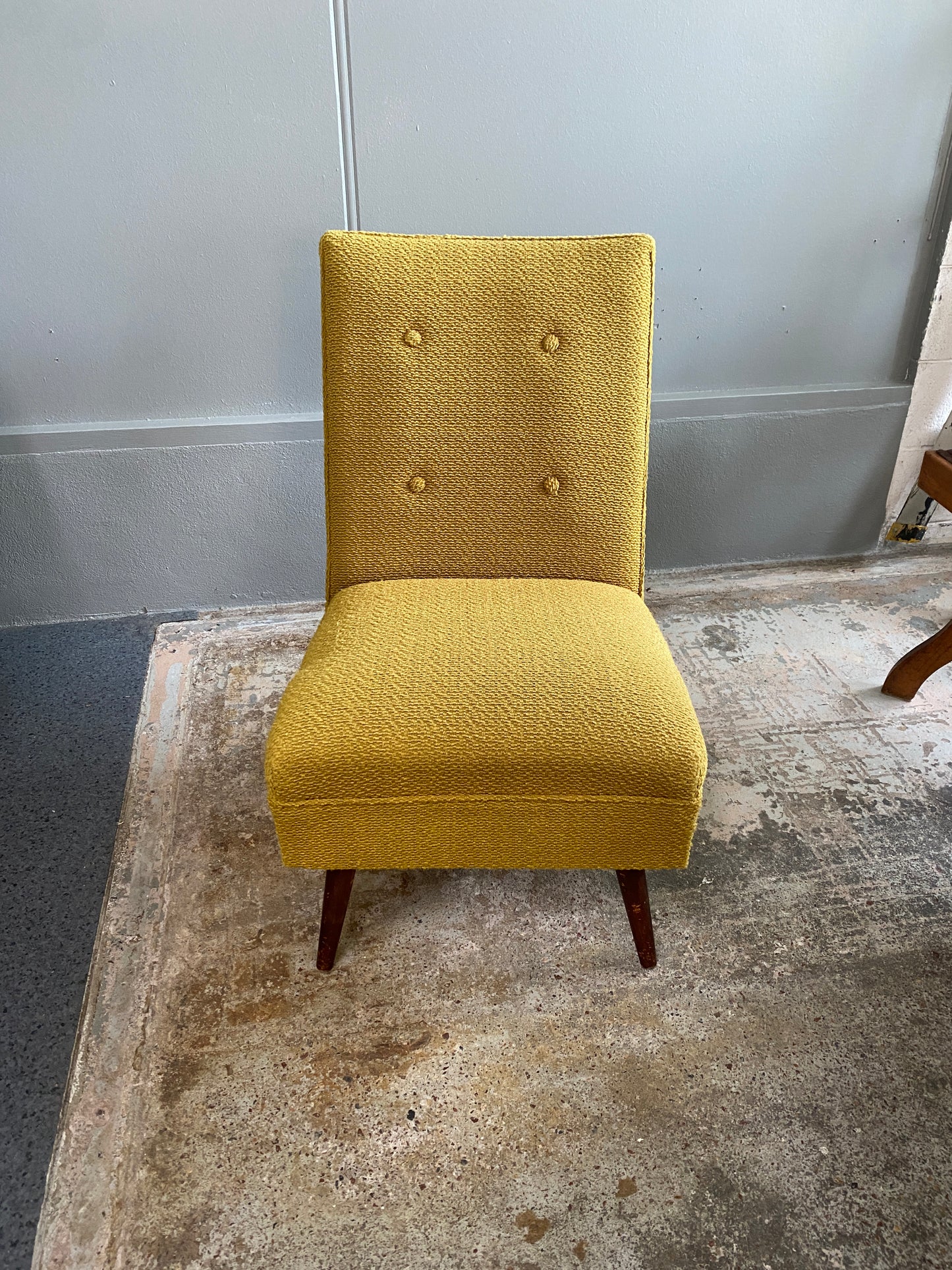 1950s Four Button 'Lime' Lounge Chair