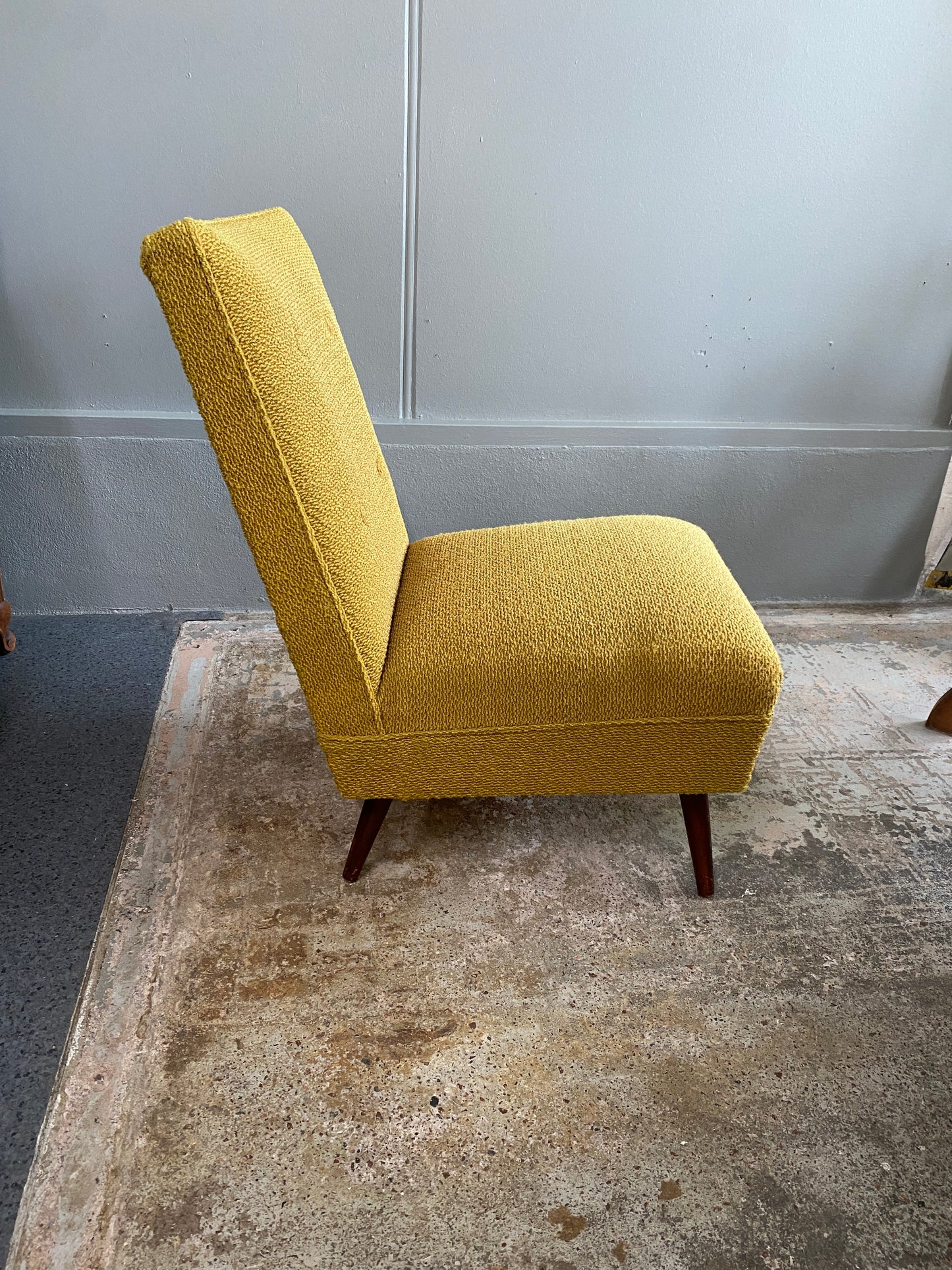 1950s Four Button 'Lime' Lounge Chair