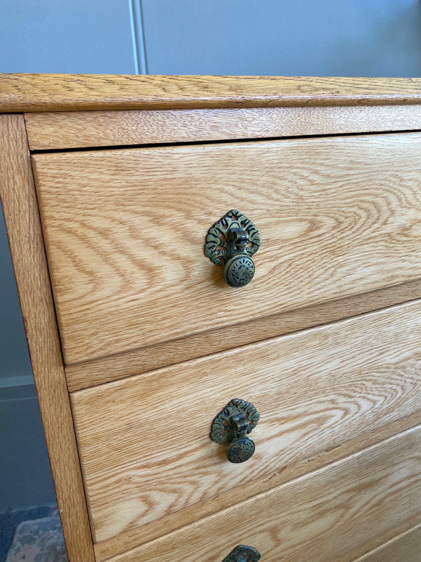 1960s Grace Bros Light Oak Tallboy