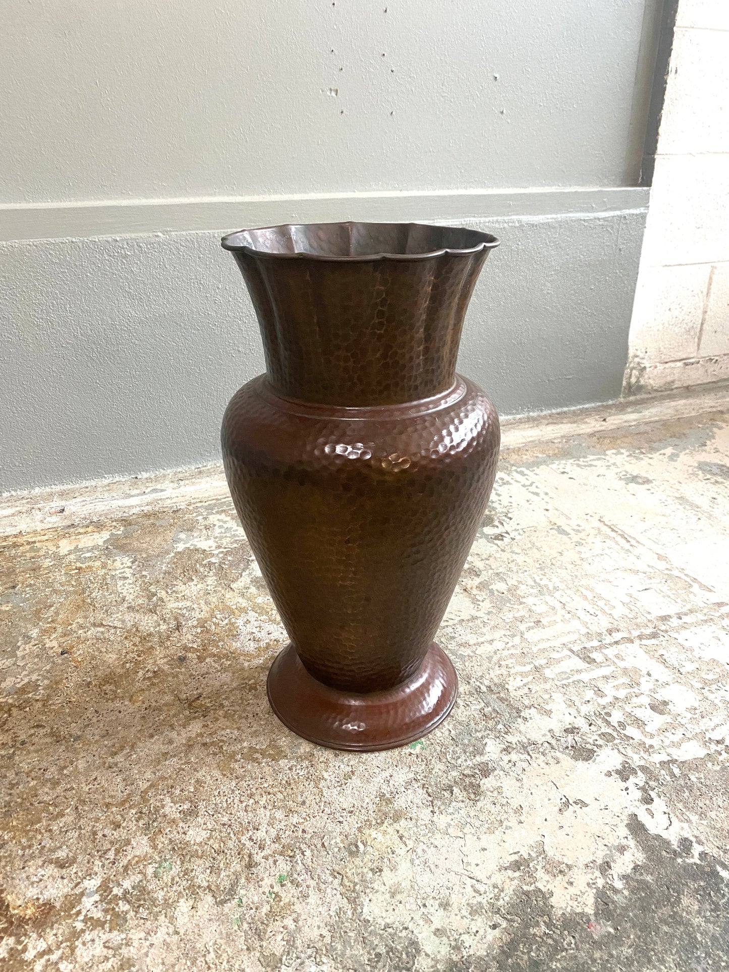 1960s Hammered Copper Umbrella Stand