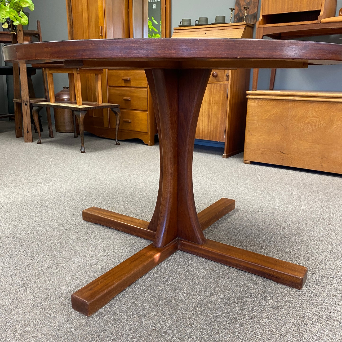 1960s Mahogany & Copper Dining Table