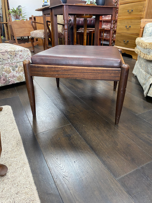 1960s Parker Nordic Teak Stool (Vinyl cushion)