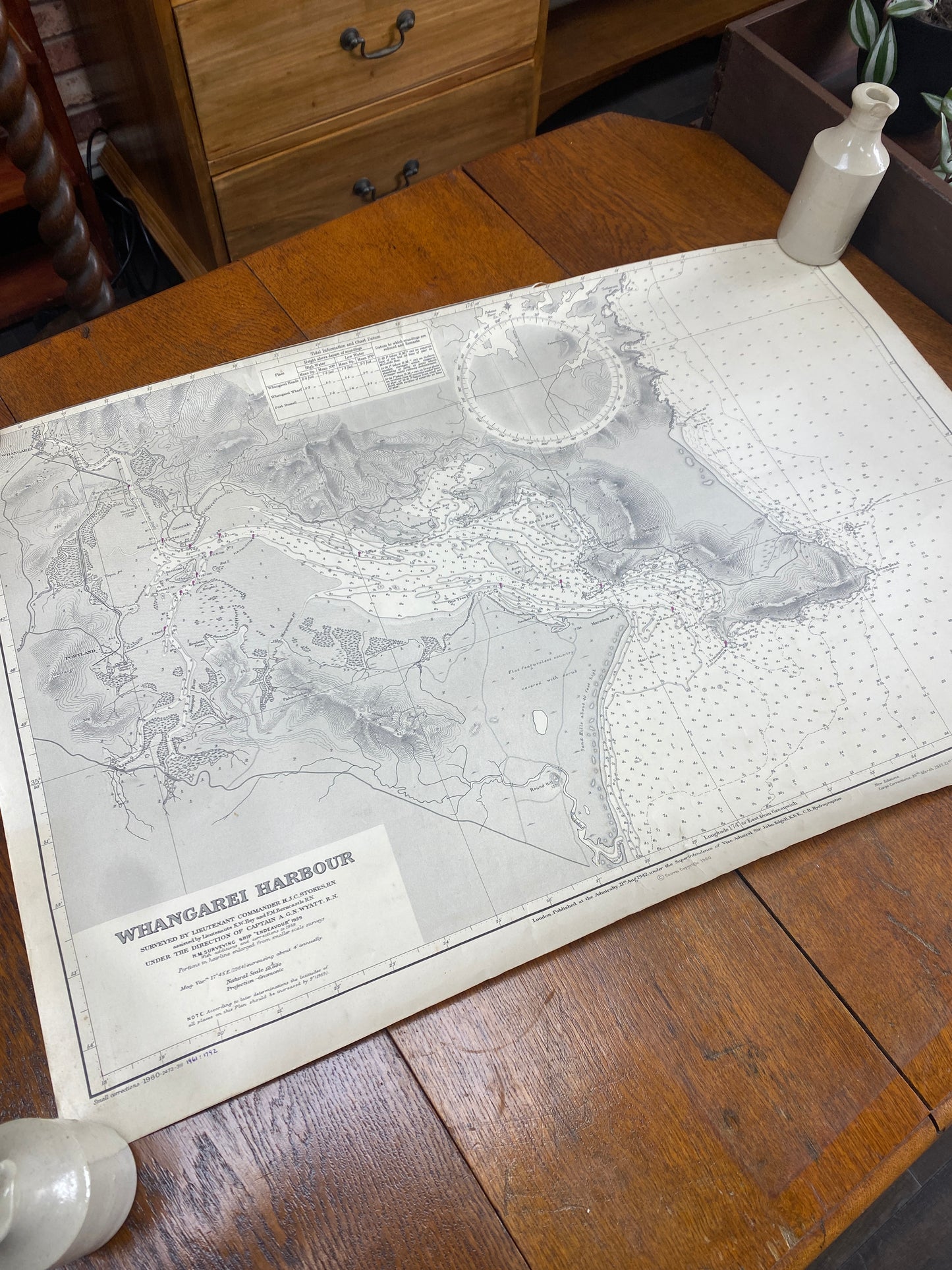 1960s Royal New Zealand Navy Map - Whangarei Harbour