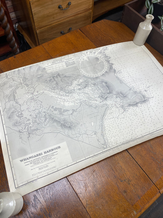 1960s Royal New Zealand Navy Map - Whangarei Harbour