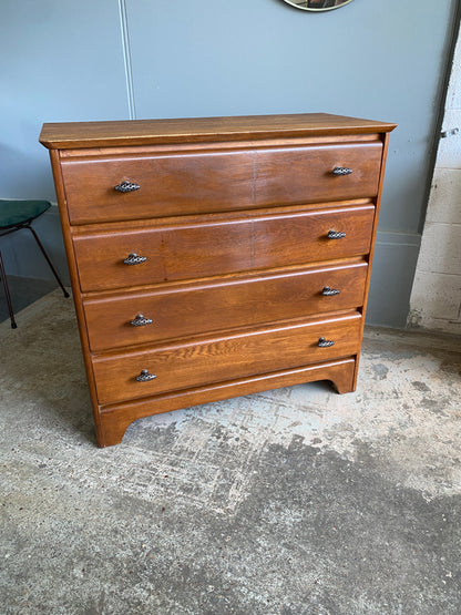 1960s Solid Oak Large Drawers