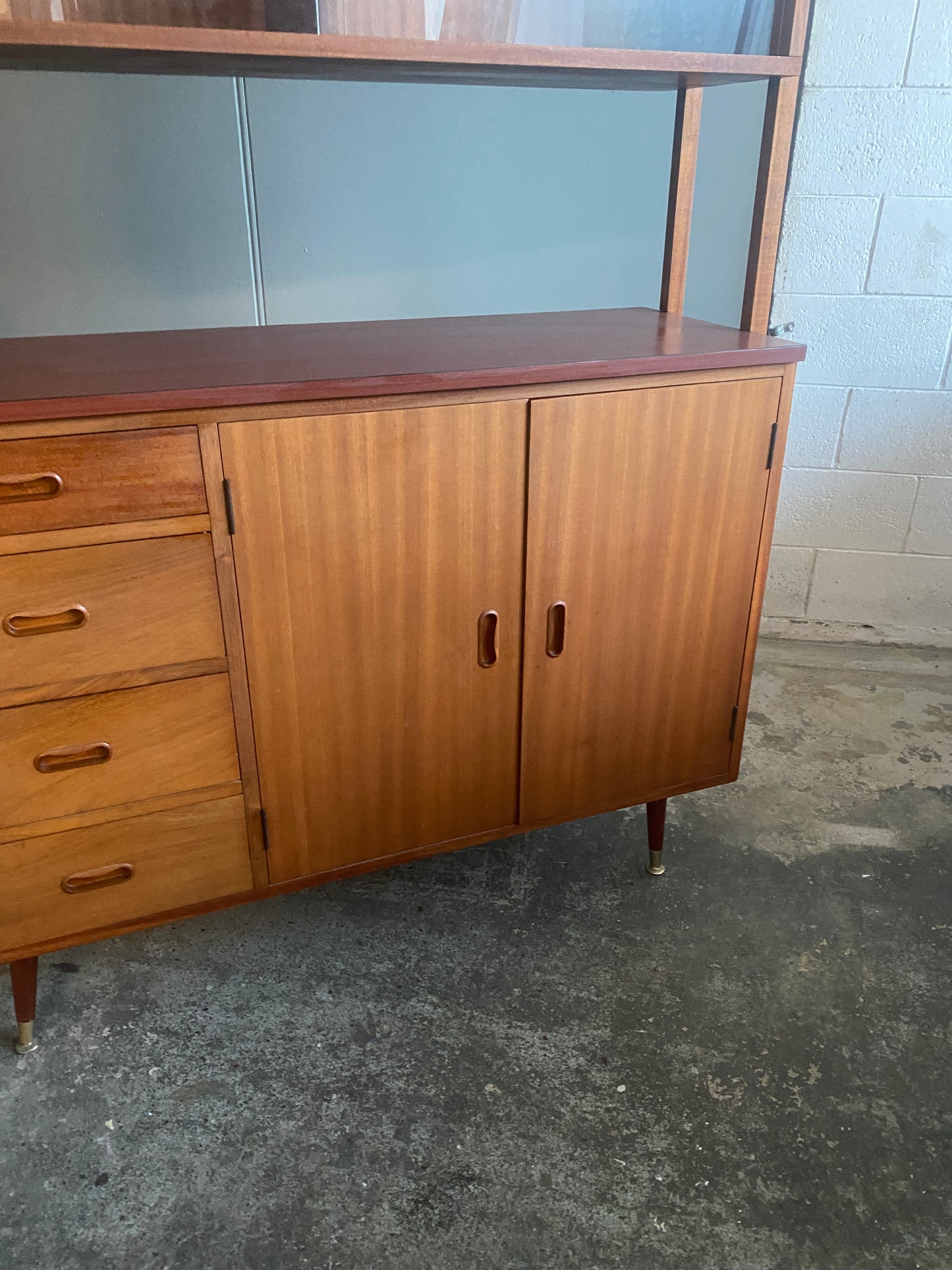 1960s Solid Teak Sideboard/Highboard