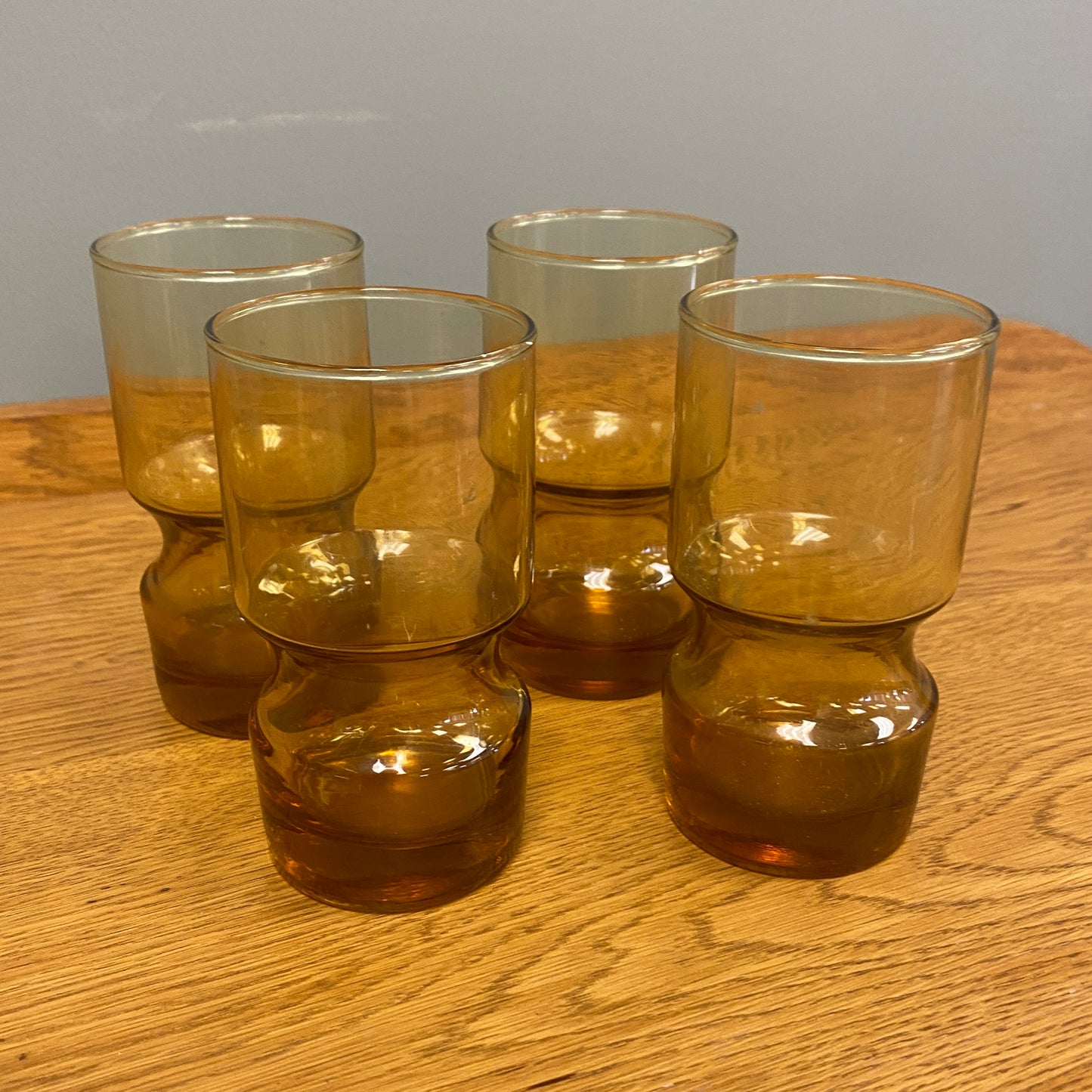 1970s Kaaru Amber Glasses x 4