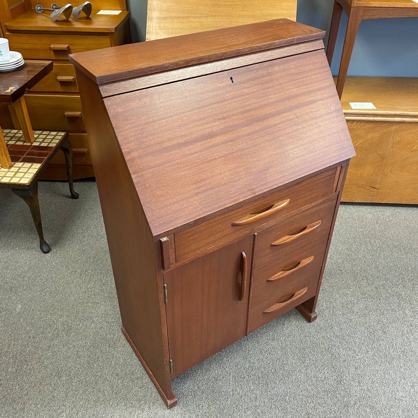 1970s Retro Bureau Mahogany