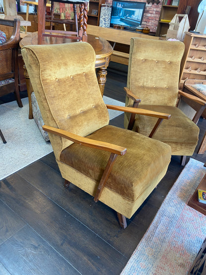 1970s Velour Armchairs (Pair)