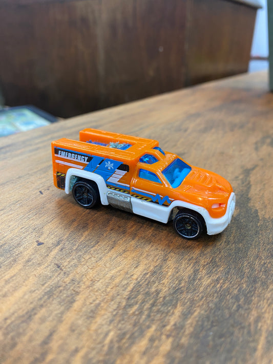 2012 Hot Wheels Mattel Rescue Duty Orange Emergency Vehicle