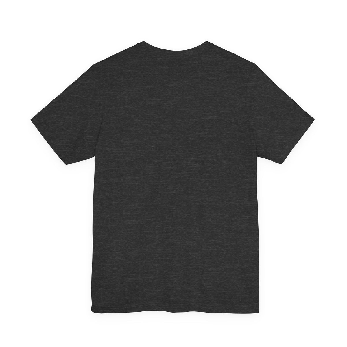 Plain Dark Grey Heather tee, back view