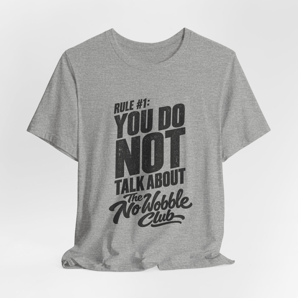 Rule #1 No Wobble Club tee, lifestyle shot