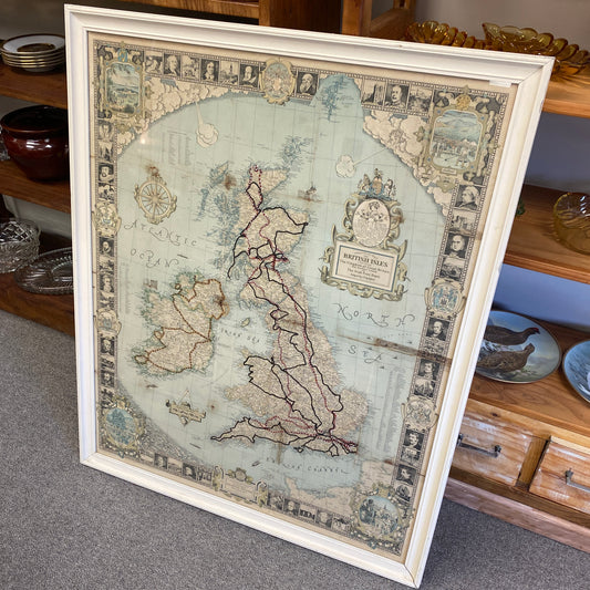 A Modern Pilgrims Map of the British Isles - Framed