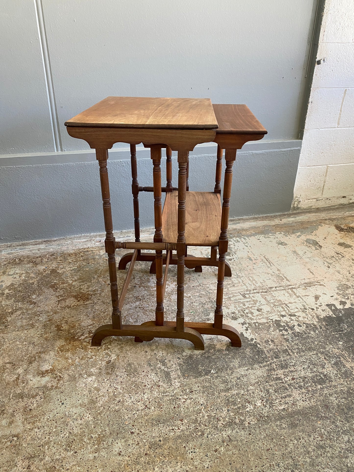 Aesthetic Movement Nest of Two Mahogany Tables 1800s