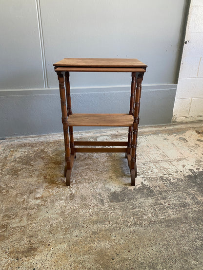 Aesthetic Movement Nest of Two Mahogany Tables 1800s