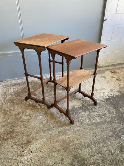Aesthetic Movement Nest of Two Mahogany Tables 1800s