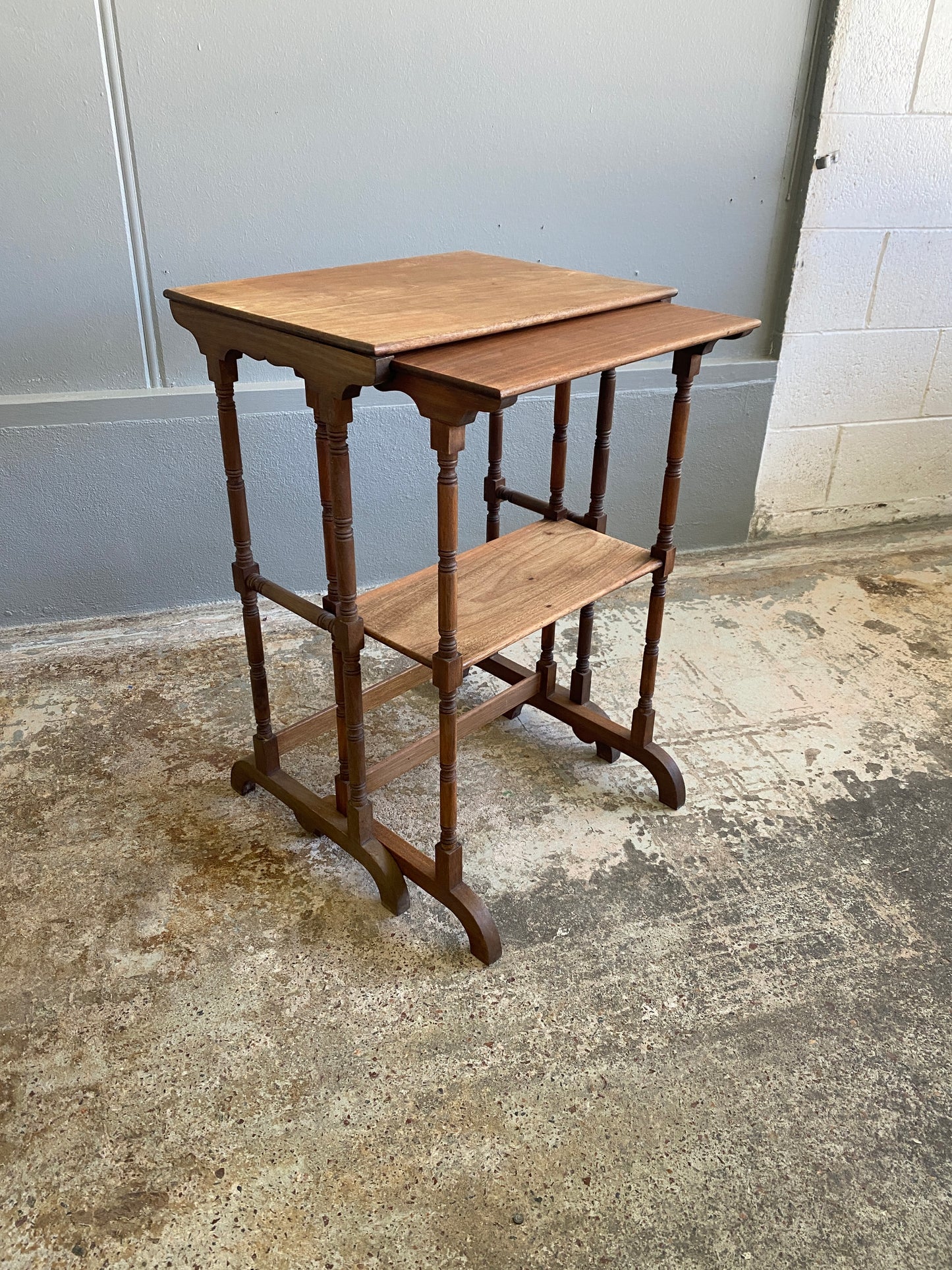 Aesthetic Movement Nest of Two Mahogany Tables 1800s