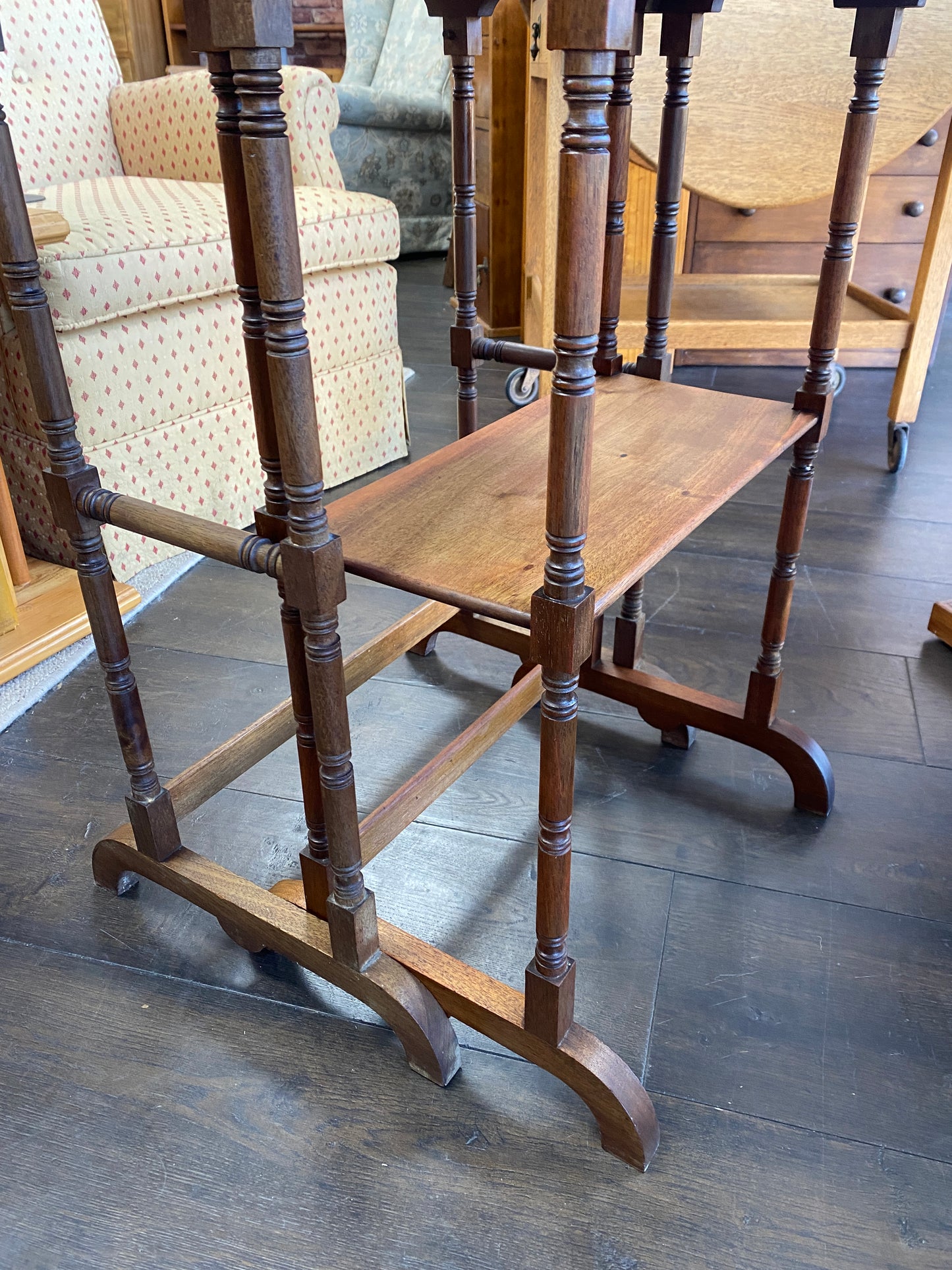 Aesthetic Movement Nest of Two Mahogany Tables 1800s