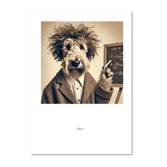 Albert Einstein - Vintage Dogs Art Print