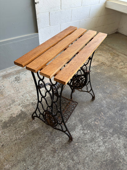 Antique Cast Iron Singer Frame w. Solid Oak Top