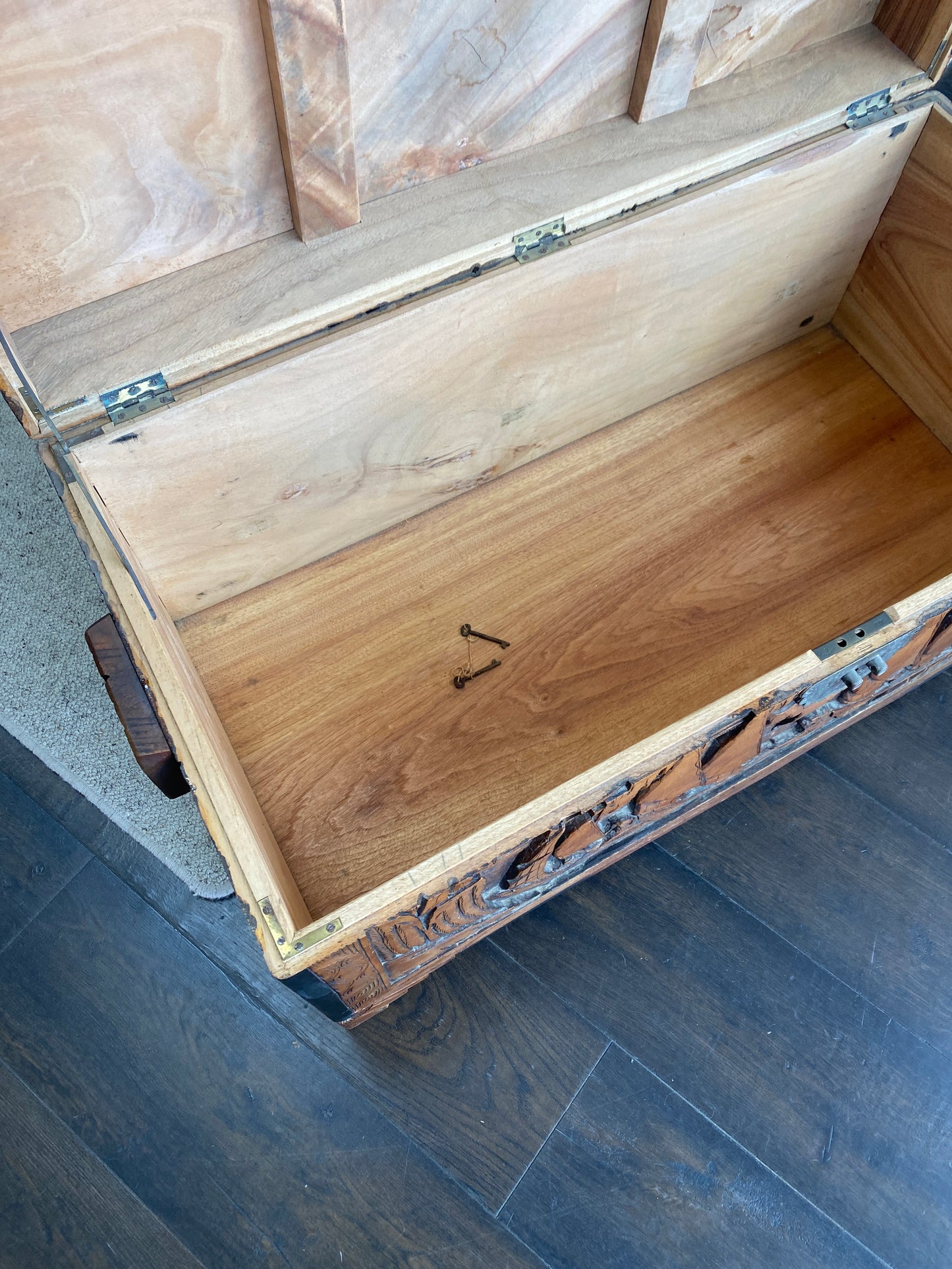 Antique Hand Carved Chinese Camphor Chest