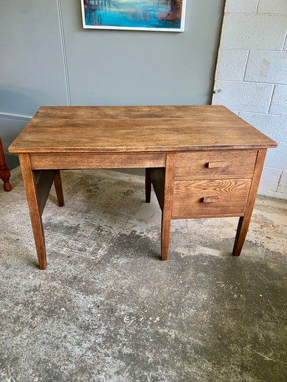 Antique Industrial Oak Foreman's Desk