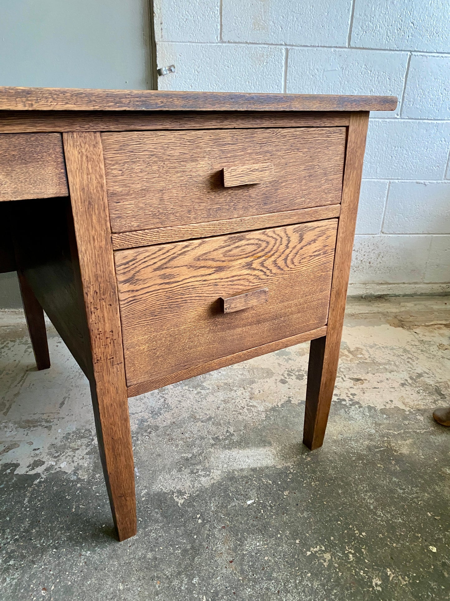 Antique Industrial Oak Foreman's Desk