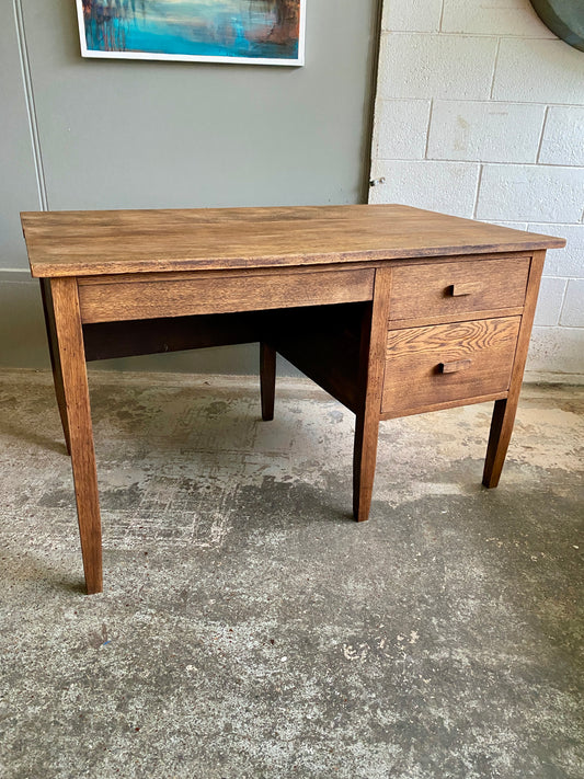 Antique Industrial Oak Foreman's Desk