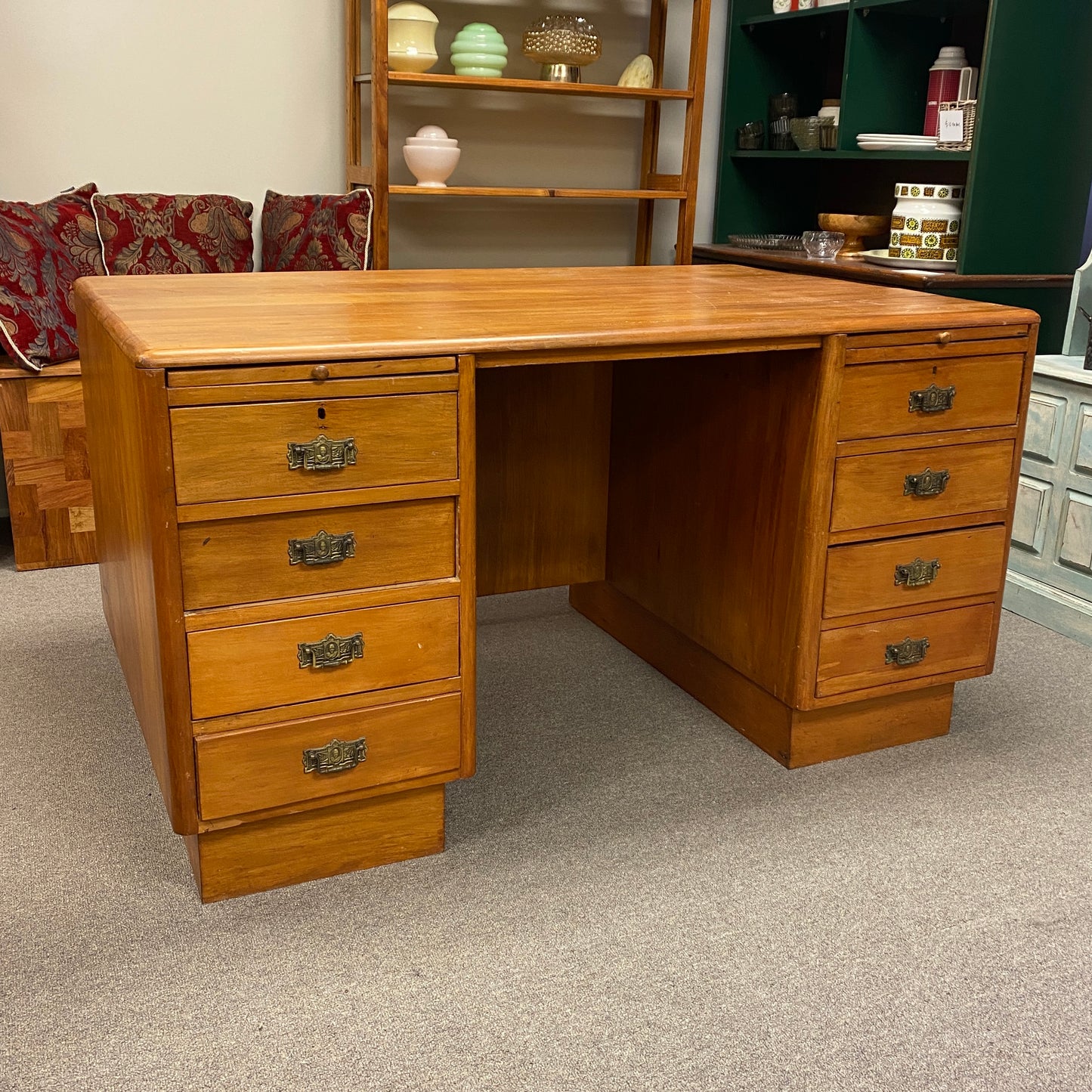 Antique Rimu Bankers Desk