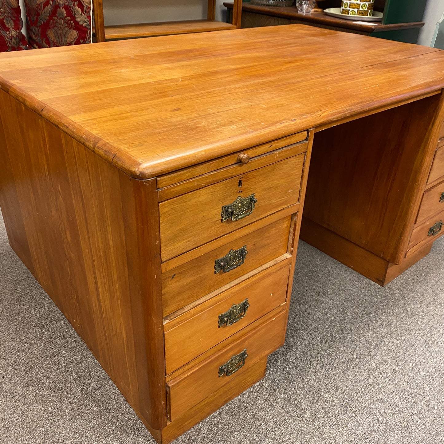 Antique Rimu Bankers Desk