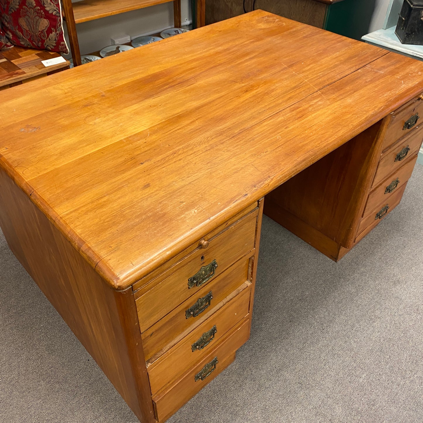 Antique Rimu Bankers Desk