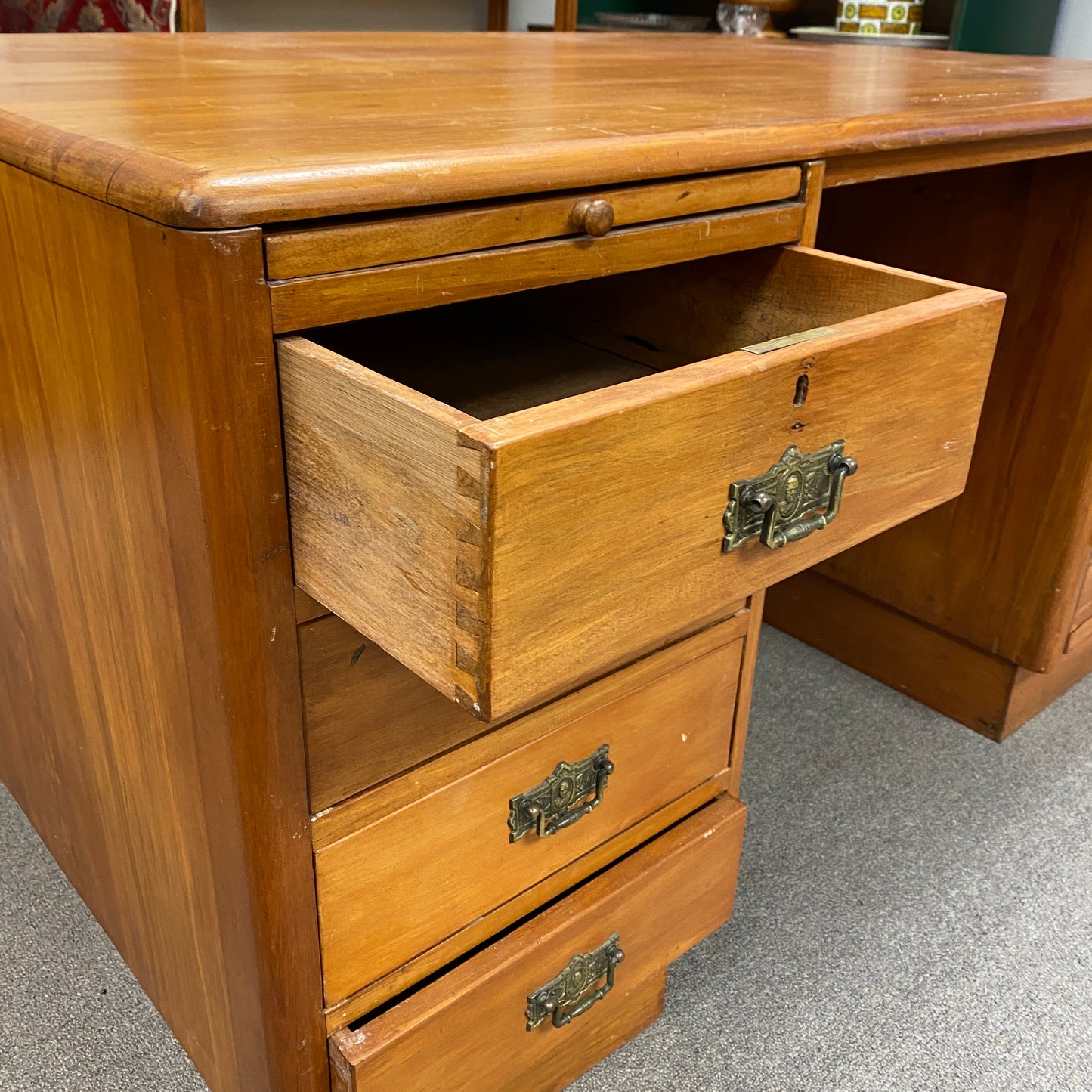 Antique Rimu Bankers Desk