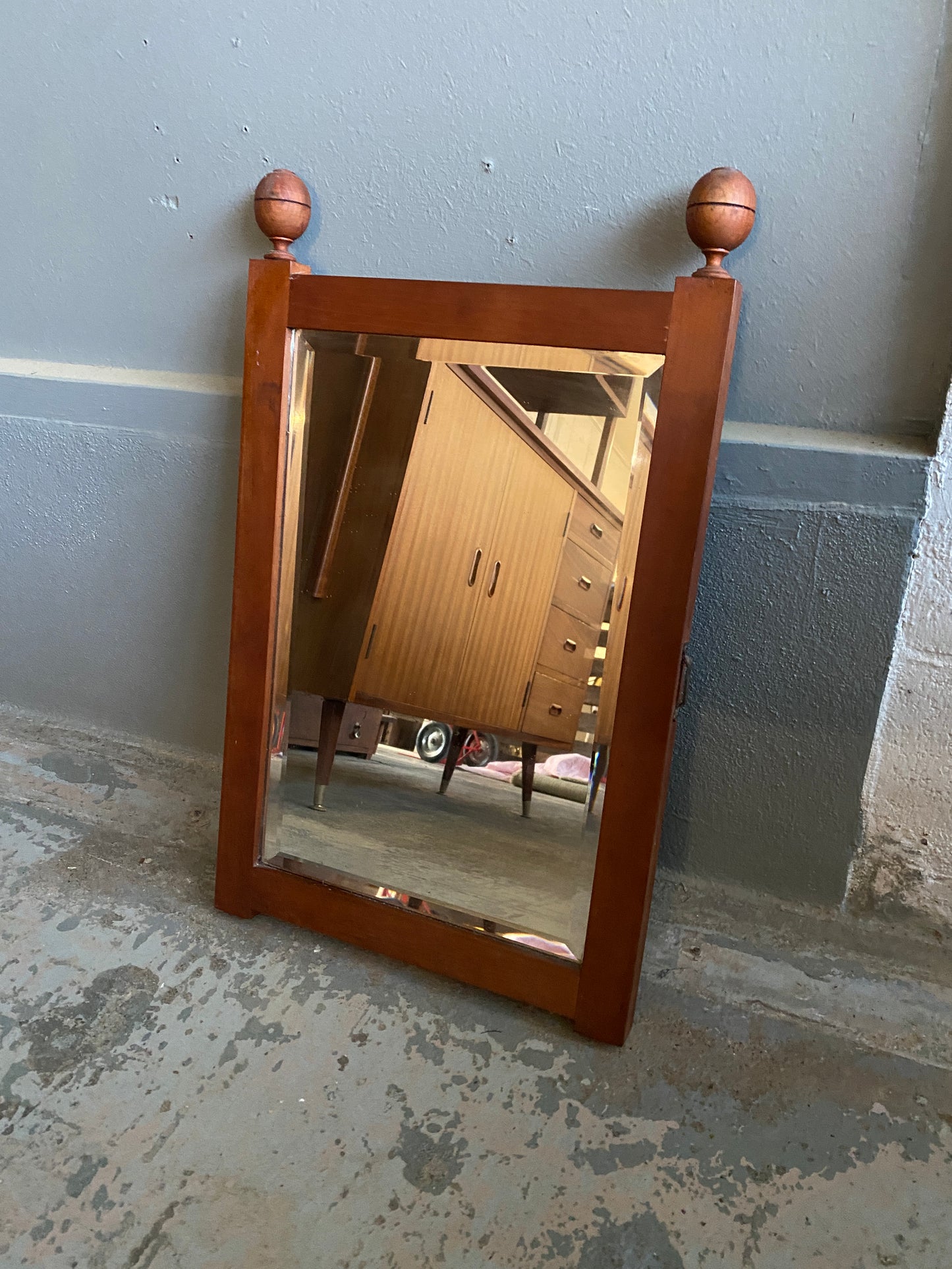 Antique Kauri Hall Bevelled Hall Mirror