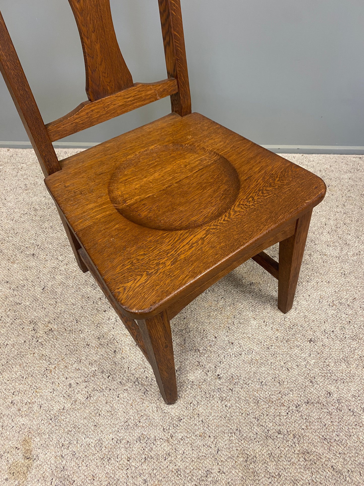 Antique Oak Farmhouse Hall Chair