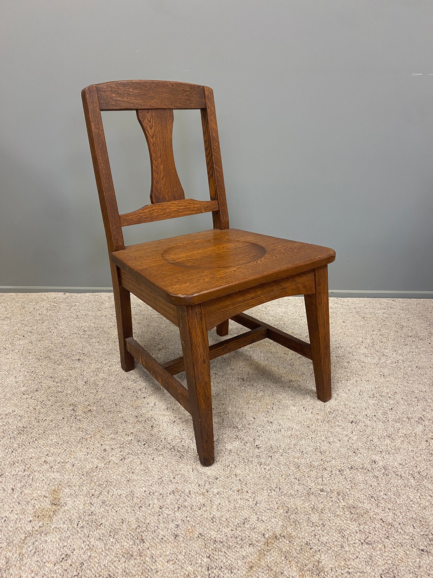 Antique Oak Farmhouse Hall Chair