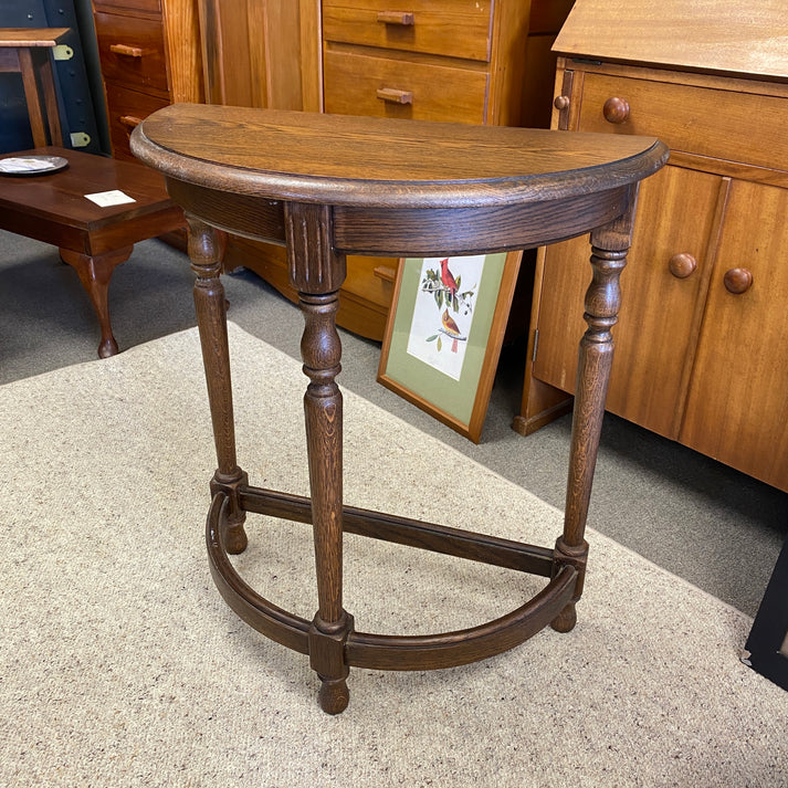 Antique Oak Half Round Hall Table – Plots & Pickles
