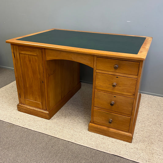 Antique Rimu Leather Topped Desk