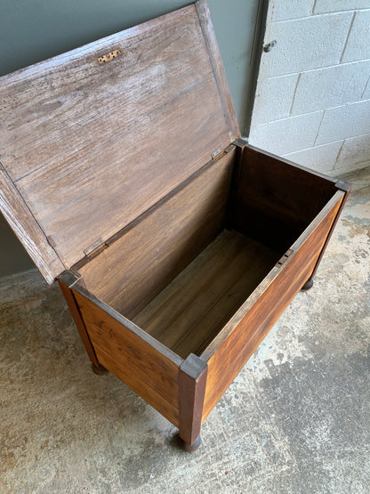 Antique Solid Oak Blanket Box/Hall Seat