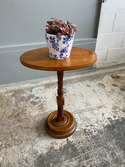 Antique Turned Oval Wine/Pedestal Table