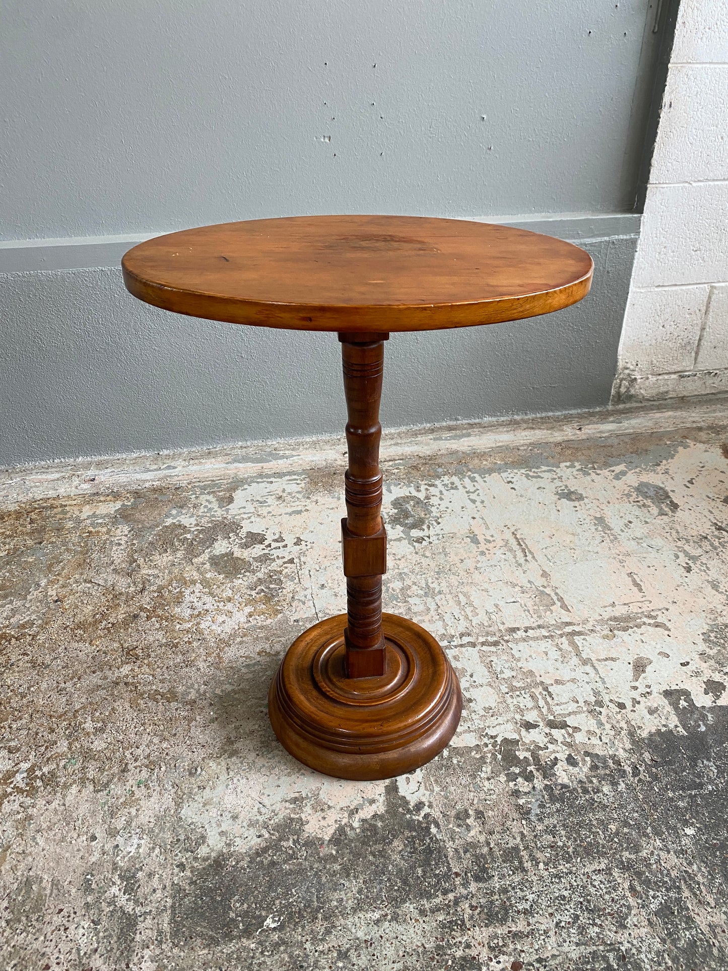 Antique Turned Oval Wine/Pedestal Table