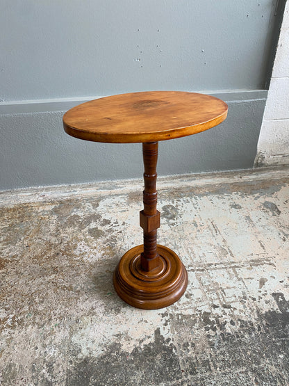 Antique Turned Oval Wine/Pedestal Table