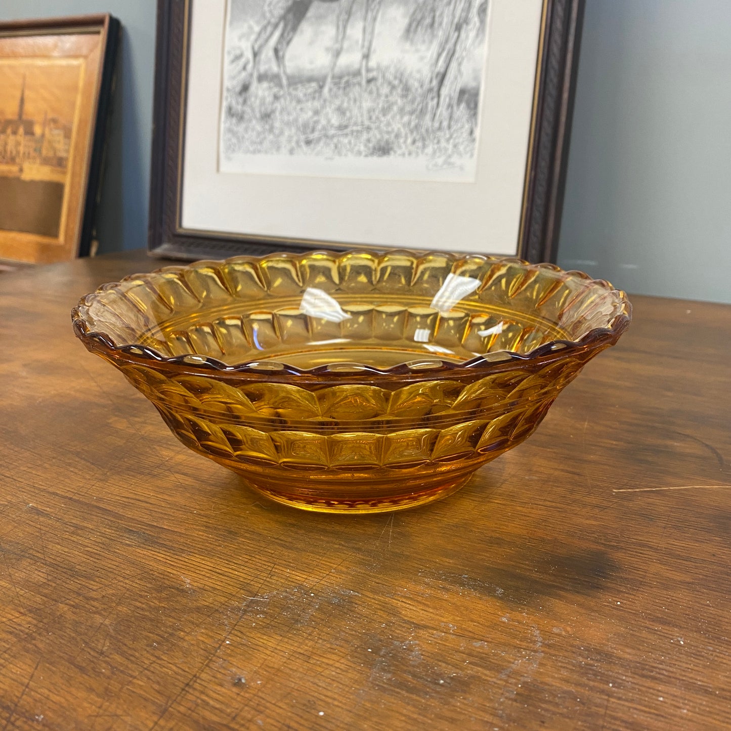 Art Deco Amber Glass Bowl