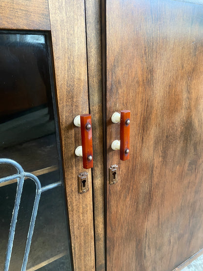Art Deco Drinks Cabinet with Bronze Lead Light
