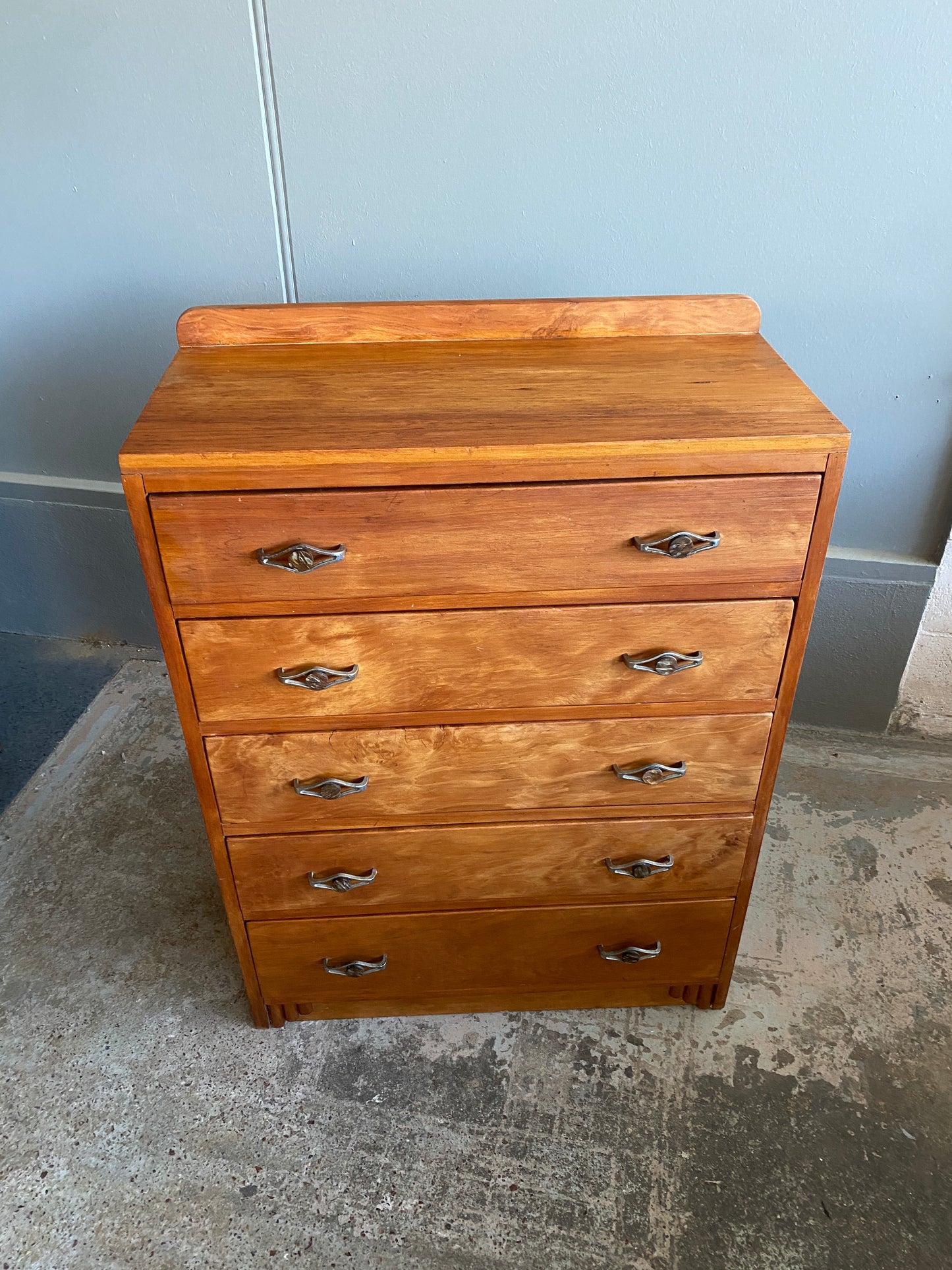 Art Deco Heart Rimu Chest of Drawers