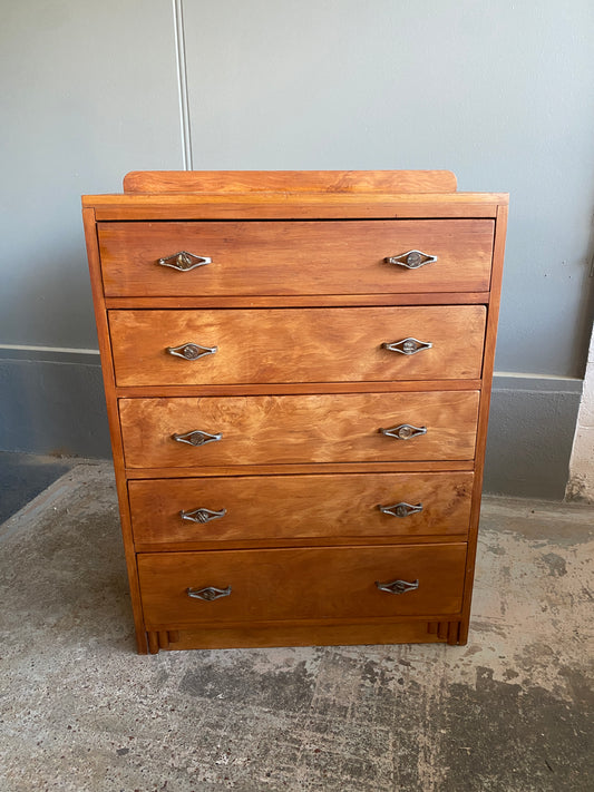 Art Deco Heart Rimu Chest of Drawers