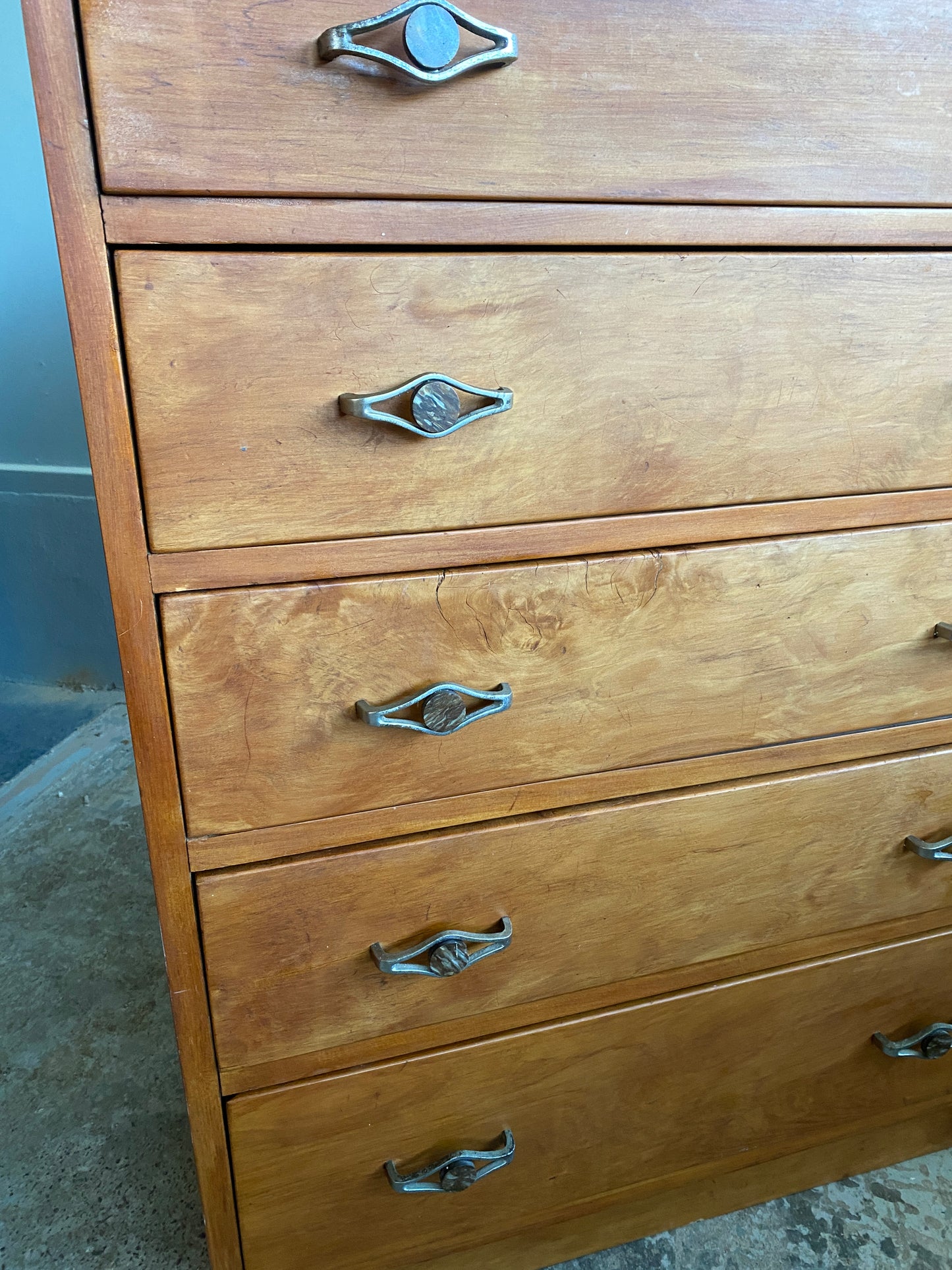 Art Deco Heart Rimu Chest of Drawers