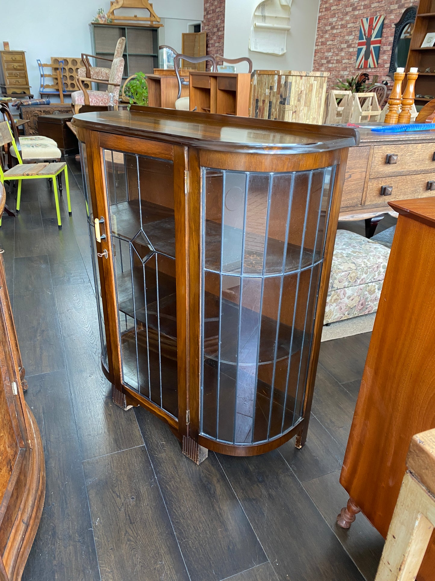 Art Deco Lead Light China Cabinet