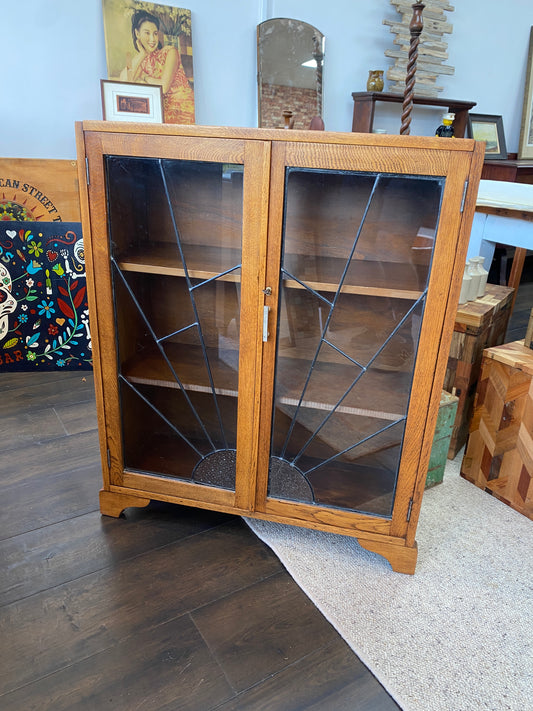 Art Deco Light English Oak Cabinet